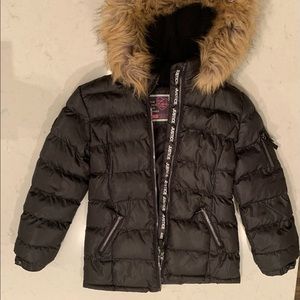 Girls Sz 10 Coat with faux Fur Detail